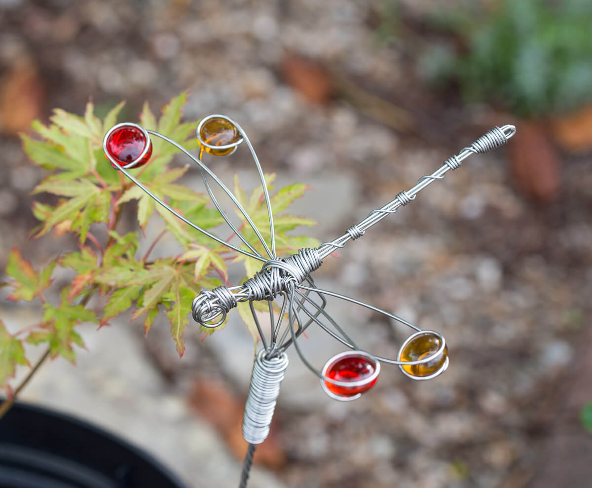 Dragonfly garden stake
