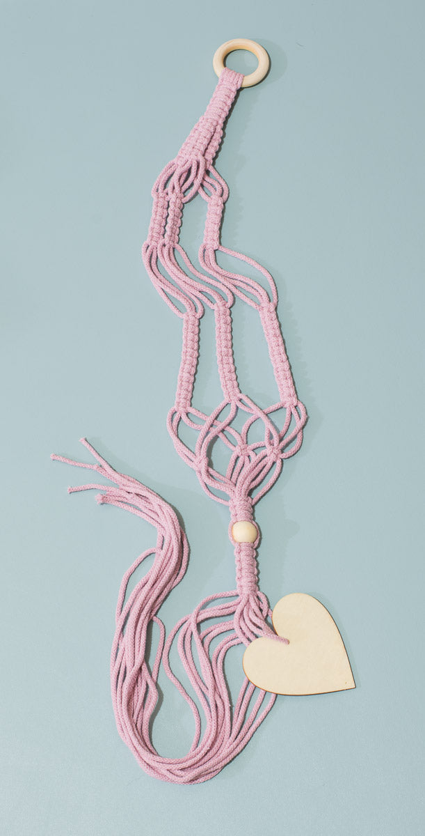 Macrame - Small Plant Hanger with heart