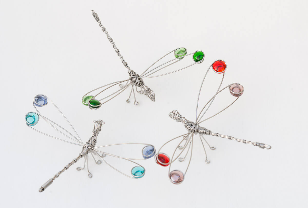 Dragonfly wire decoration