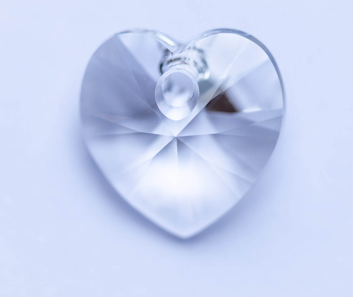 Crystal Heart close up on White background