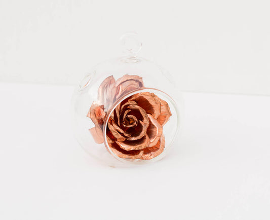 Copper Rose - Glass bauble